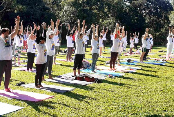 More than 100 Lowvelders gathered at the Lowveld National Botanical Garden over the weekend to take part in the annual International Day of Yoga celebrations.